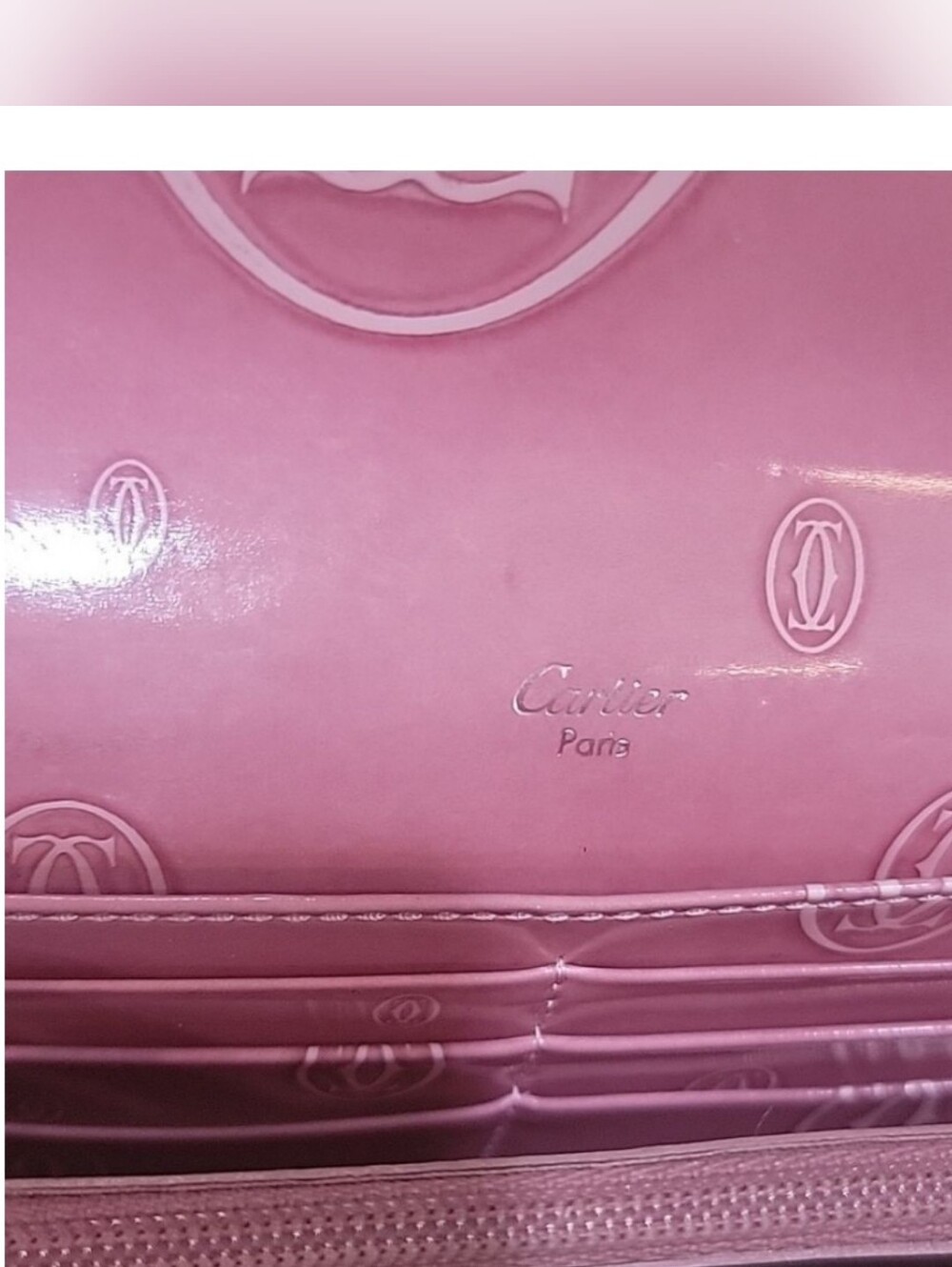 Cartier Pink Patent Leather Happy Birthday Continental Wallet Authentic - Picture 10 of 13